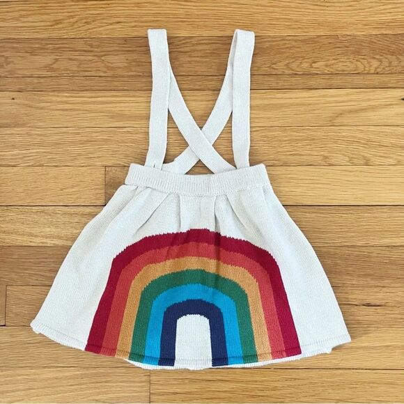 Rainbow Knit Colorfore Scandi European Pinafore Dress Skirt Fits 12-18m - Picture 1 of 5